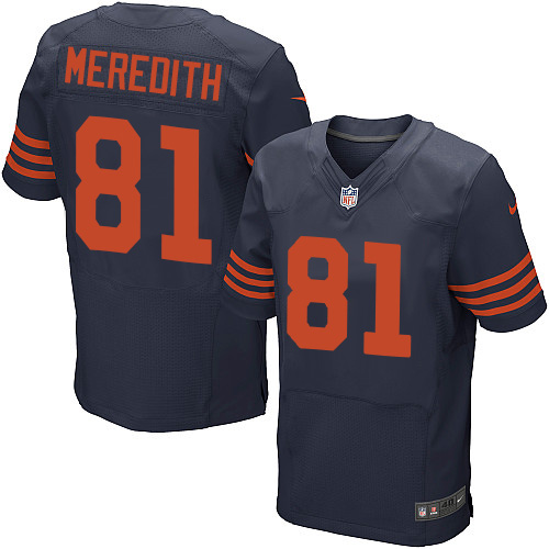 Men's Elite Cameron Meredith Nike Jersey Navy Blue Alternate - #81 1940s Throwback NFL Chicago Bears